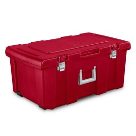 23 Gal Lockable Footlocker Toolbox Container w/ Wheels