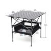 1-piece Folding Outdoor Table with Carrying Bag,Lightweight Aluminum Roll-up Square Table for indoor, Outdoor Camping, Picnics, Beach,Backyard, BBQ, P