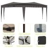 10'x20' EZ Pop Up Canopy Outdoor Portable Party Folding Tent with 6 Removable Sidewalls + Carry Bag + 6pcs Weight Bag Beige Black