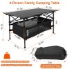 1Pc Folding Camping Table Portable Aluminum Roll-up Picnic BBQ Desk with Carrying Bag Heavy Duty Outdoor Beach Backyard Party Patio