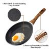 Egg Frying Pan Non Stick 20cm 8 Inch, Induction Wok For Steak Bacon Hot-Dog Burgers, Forged Aluminum Woks Nonstick Anti-Scratch Coating Anti-scalding