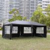 10'x20' Outdoor Party Tent with 6 Removable Sidewalls, Waterproof Canopy Patio Wedding Gazebo, Black