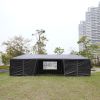 10'x30' Outdoor Party Tent with 8 Removable Sidewalls, Waterproof Canopy Patio Wedding Gazebo, Black