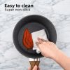 Egg Frying Pan Non Stick 20cm 8 Inch, Induction Wok For Steak Bacon Hot-Dog Burgers, Forged Aluminum Woks Nonstick Anti-Scratch Coating Anti-scalding