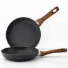 Egg Frying Pan Non Stick 20cm 8 Inch, Induction Wok For Steak Bacon Hot-Dog Burgers, Forged Aluminum Woks Nonstick Anti-Scratch Coating Anti-scalding