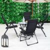 Set of 4 Patio Folding Chairs with Adjustable Backrests