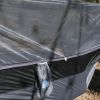 Nylon Mosquito Hammock with Attached Bug Net, 1 Person Dark Gray and Black, Size 115"L x 59"W