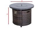 Living Source International 25" H x 32" W Aluminum Outdoor Fire Pit Table with Lid(Espresso)