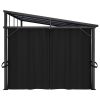 Gazebo with Curtain 13.3'x9.6'x8' Anthracite