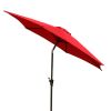 8.8 feet Outdoor Aluminum Patio Umbrella; Patio Umbrella; Market Umbrella with 42 Pound Square Resin Umbrella Base; Push Button Tilt and Crank lift; R