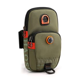 Outdoor Arm Bag; Sports Running Phone Pouch; Women's Nylon Coin Purse With Earphone Hole (Color: Army green)