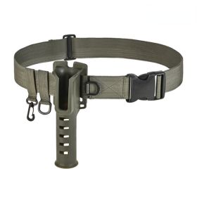 1pc Fishing Waist Belt With Adjustable Wading Belt Buckle; Rod Holder For Men Fishmen Outdoor (Color: Army green)