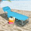 Folding Beach Lounge Chair with Pillow for Outdoor