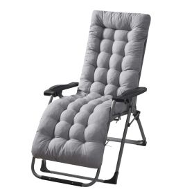 67x22in Chaise Lounger Cushion Recliner Rocking Chair Sofa Mat Deck Chair Cushion (Color: grey)