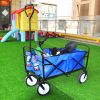 Outdoor Folding Wagon Garden ;  Large Capacity Folding Wagon Garden Shopping Beach Cart ; Heavy Duty Foldable Cart;  for Outdoor Activities;  Beaches;