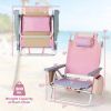 2 Pieces Folding Backpack Beach Chair with Pillow