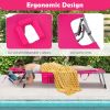 Folding Beach Lounge Chair with Pillow for Outdoor