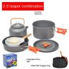 Outdoor portable 2-3 person camping stove cover pot picnic cooker non stick pot teapot combination set including tableware