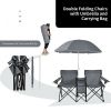 Portable Folding Picnic Double Chair With Umbrella