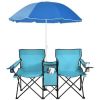 Portable Folding Picnic Double Chair With Umbrella