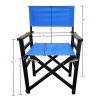 Folding Chair Wooden Director Chair Canvas Folding Chair Folding Chair 2pcs/set populus + Canvas (Color : Blue)