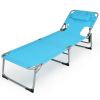 Folding Beach Lounge Chair with Pillow for Outdoor