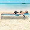 Folding Beach Lounge Chair with Pillow for Outdoor