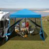 10 x 10 Feet Pop Up Canopy with Mesh Sidewalls and Roller Bag