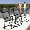 Outdoor Patio Headrest Folding Zero Gravity Rocking Chair