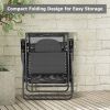 Folding Recliner Lounge Chair with Shade Canopy Cup Holder