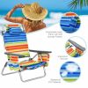 2 Pieces Folding Backpack Beach Chair with Pillow