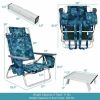 2 Pack 5-Position Outdoor Folding Backpack Beach Table Chair Reclining Chair Set