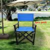 Folding Chair Wooden Director Chair Canvas Folding Chair Folding Chair 2pcs/set populus + Canvas (Color : Blue)