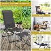 4 Pieces Patio Adjustable Back Folding Dining Chair Ottoman Set