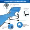 Folding Beach Lounge Chair with Pillow for Outdoor