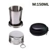 Stainless Steel Folding Cup; Portable Ultralight Collapsible Travel Cup; Outdoor Retractable Drinking Glass & EVA Case Set; Foldable Cup With Keychain