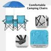 Portable Folding Picnic Double Chair With Umbrella