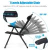 2 Pieces Patio Adjustable Folding Recliner Chairs with 7 Level Adjustable Backrest