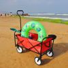 Outdoor Folding Wagon Garden ;  Large Capacity Folding Wagon Garden Shopping Beach Cart ; Heavy Duty Foldable Cart;  for Outdoor Activities;  Beaches;