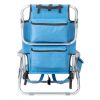 63*65*82cm Short Oxford Cloth Silver White Aluminum Tube Bearing 100kg Beach Chair Blue