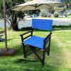 Folding Chair Wooden Director Chair Canvas Folding Chair Folding Chair 2pcs/set populus + Canvas (Color : Blue)