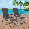 4 Pieces Patio Adjustable Back Folding Dining Chair Ottoman Set