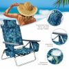 2 Pack 5-Position Outdoor Folding Backpack Beach Table Chair Reclining Chair Set