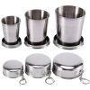 Stainless Steel Folding Cup; Portable Ultralight Collapsible Travel Cup; Outdoor Retractable Drinking Glass & EVA Case Set; Foldable Cup With Keychain