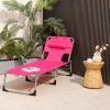 Folding Beach Lounge Chair with Pillow for Outdoor