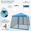 10 x 10 Feet Pop Up Canopy with Mesh Sidewalls and Roller Bag