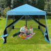 10 x 10 Feet Pop Up Canopy with Mesh Sidewalls and Roller Bag