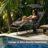 Folding Recliner Lounge Chair with Shade Canopy Cup Holder