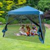 10 x 10 Feet Pop Up Canopy with Mesh Sidewalls and Roller Bag