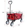 Outdoor Folding Wagon Garden ;  Large Capacity Folding Wagon Garden Shopping Beach Cart ; Heavy Duty Foldable Cart;  for Outdoor Activities;  Beaches;